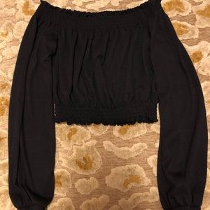 Black off shoulder top